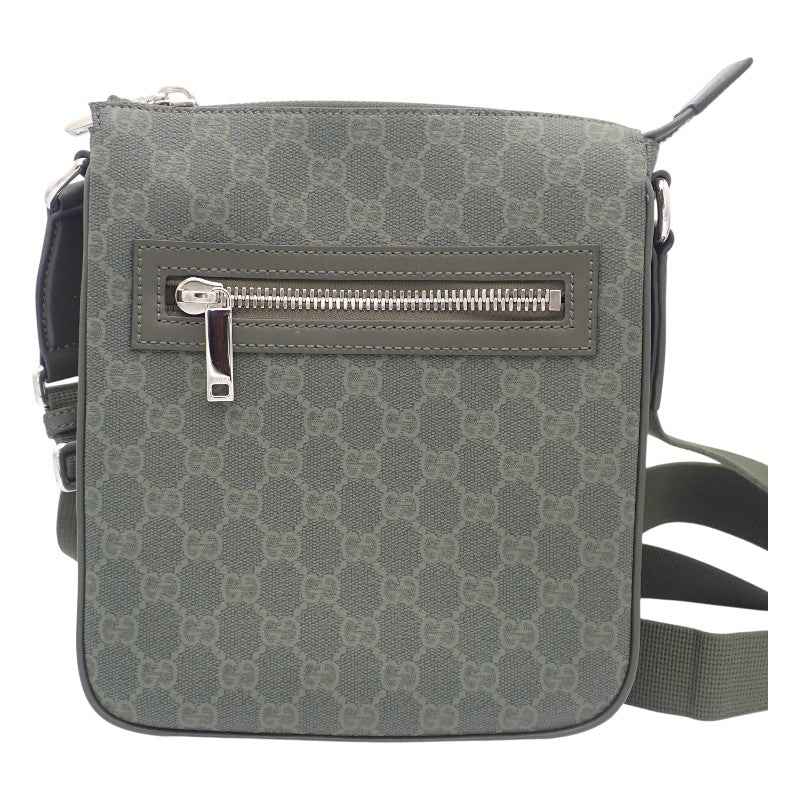 グッチ GUCCI スモール メッセンジャーバッグ 792082 ショルダーバッグ GGスプリームキャンバス カーキ シルバー金具 メンズ【中古】【Aランク】