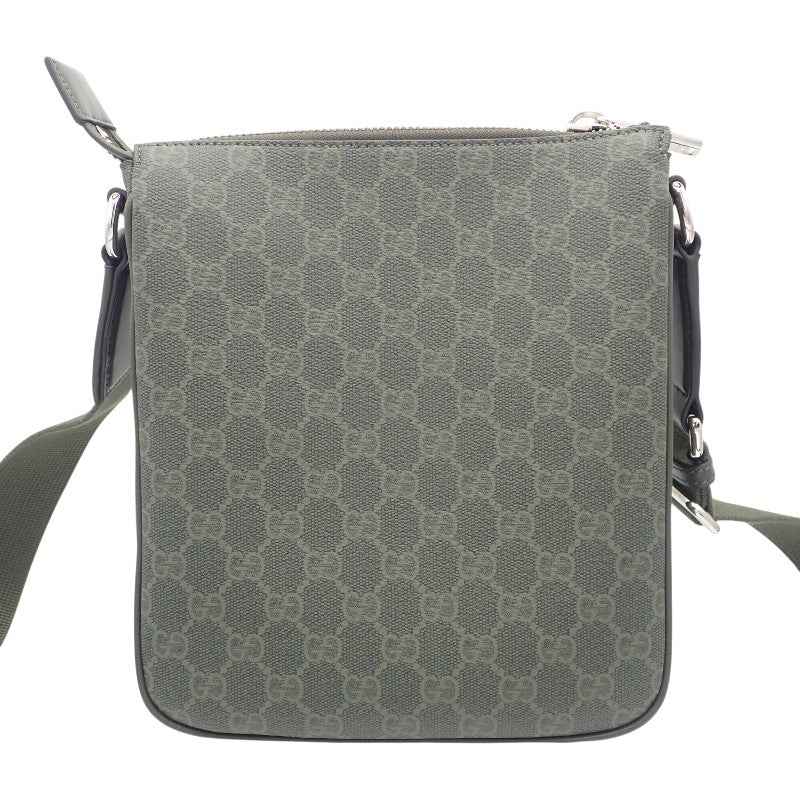 グッチ GUCCI スモール メッセンジャーバッグ 792082 ショルダーバッグ GGスプリームキャンバス カーキ シルバー金具 メンズ【中古】【Aランク】