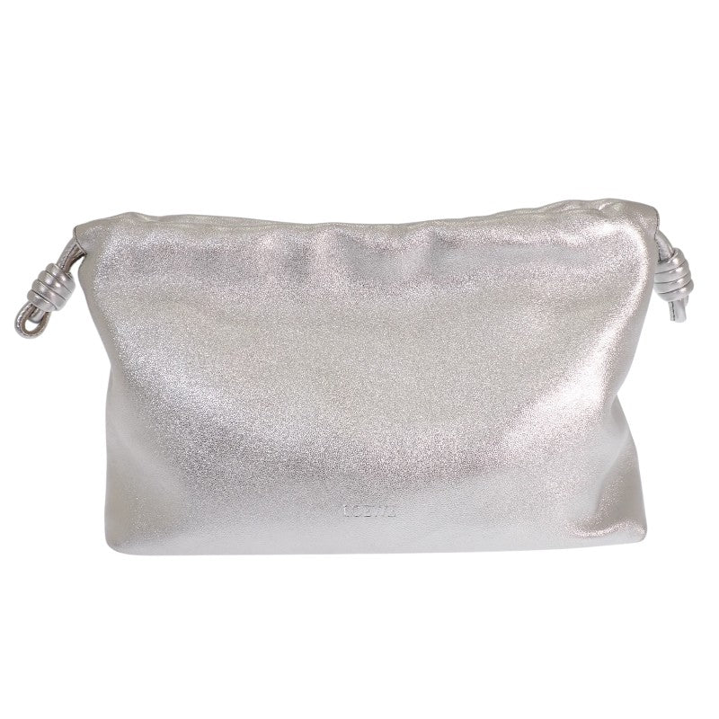 ロエベ LOEWE フラメンコパース ミディアム A411FCRX47 2WAYバッグ ショルダーバッグ ラミネートラムスキン シルバー シルバー金具 レディース【中古】【Aランク】