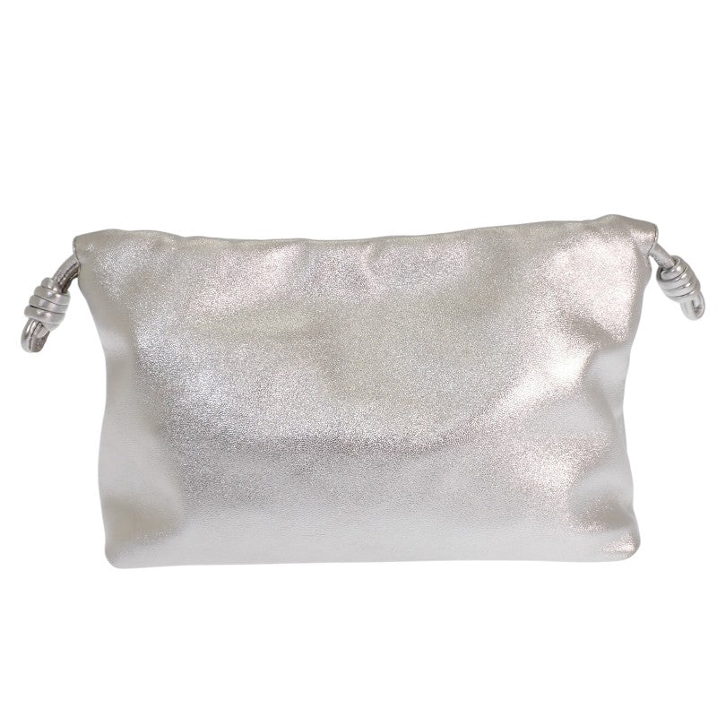 ロエベ LOEWE フラメンコパース ミディアム A411FCRX47 2WAYバッグ ショルダーバッグ ラミネートラムスキン シルバー シルバー金具 レディース【中古】【Aランク】