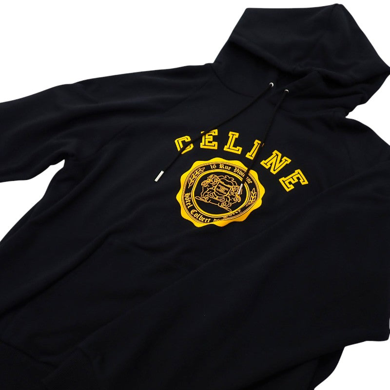 セリーヌ CELINE BLASONルーズフーディ M RY033670Q パーカー コットン ブラック メンズ【中古】【Aランク】