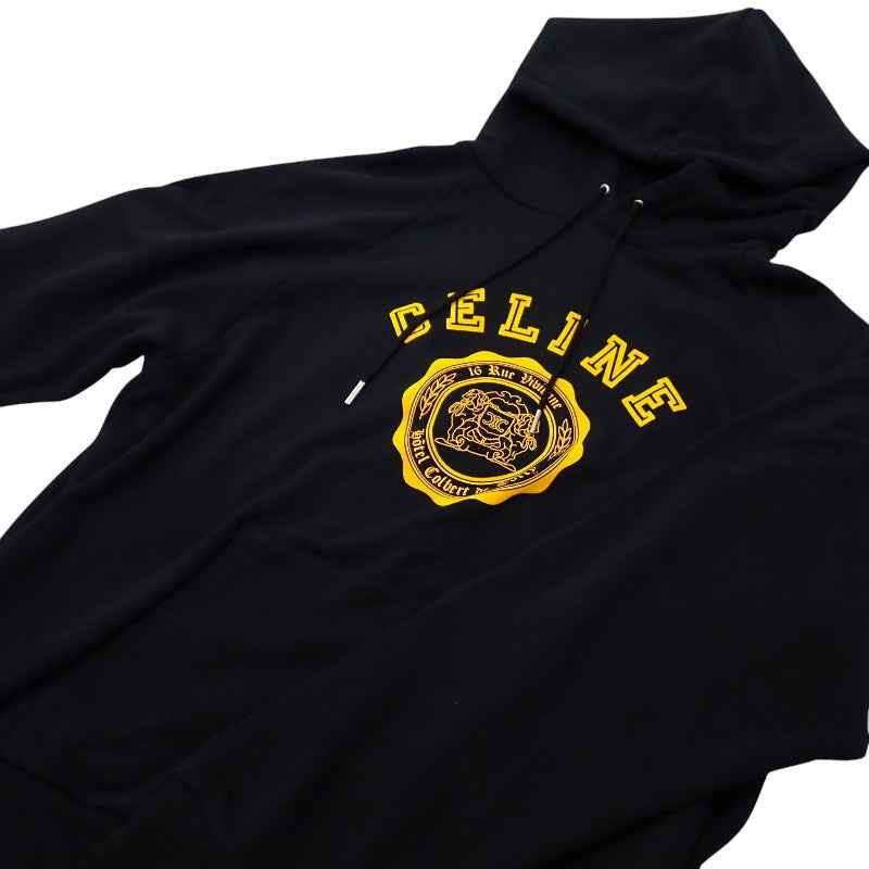 セリーヌ CELINE BLASONルーズフーディ M RY033670Q パーカー コットン ブラック メンズ【中古】【Aランク】