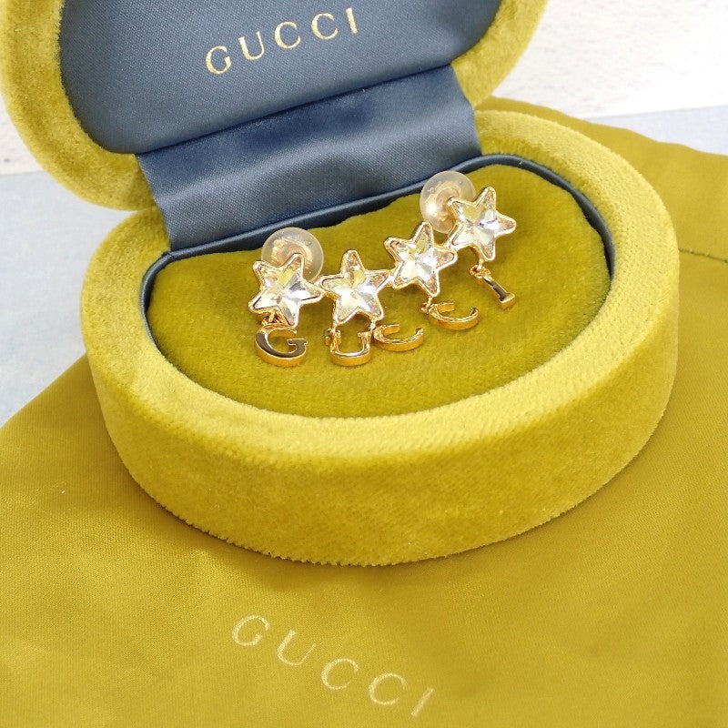 グッチ GUCCI スクリプトロゴ シングル 680267_J1D50_8031 イヤリング GP ゴールド レディース【中古】【Aランク】