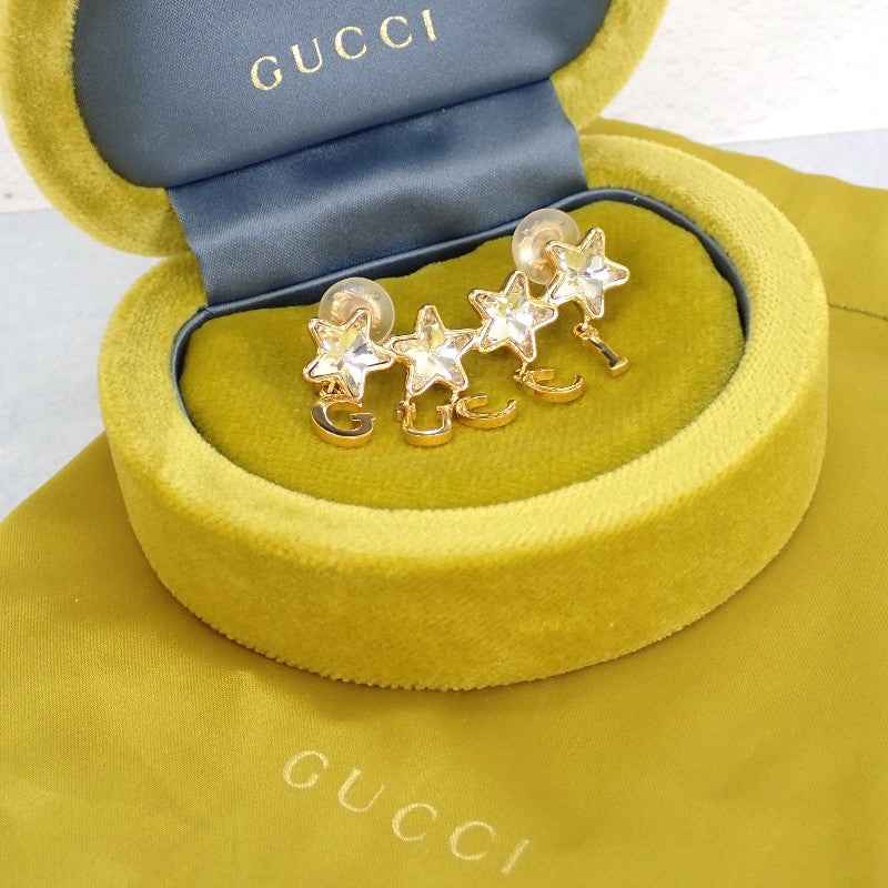 グッチ GUCCI スクリプトロゴ シングル 680267_J1D50_8031 イヤリング GP ゴールド レディース【中古】【Aランク】
