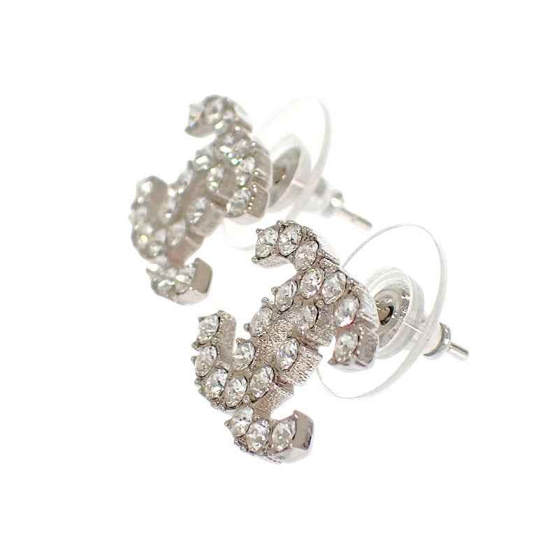 シャネル CHANEL ココマーク ピアス メタル クリスタル シルバー金具 レディース【中古】【ABランク】