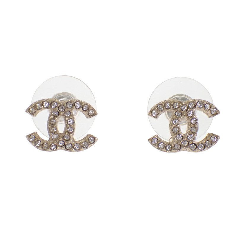 シャネル CHANEL ココマーク B16V刻印 ピアス メタル クリスタル ゴールド金具 レディース【中古】【Aランク】