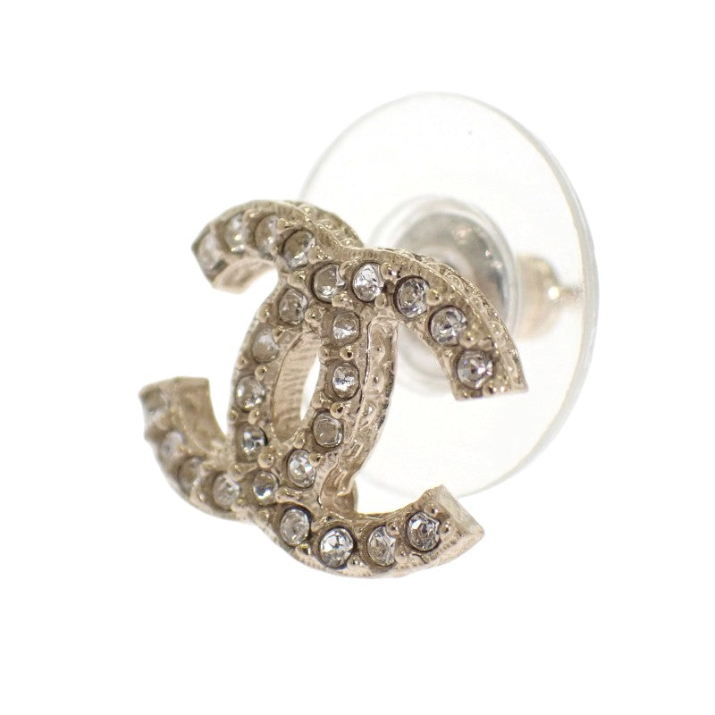 シャネル CHANEL ココマーク B16V刻印 ピアス メタル クリスタル ゴールド金具 レディース【中古】【Aランク】