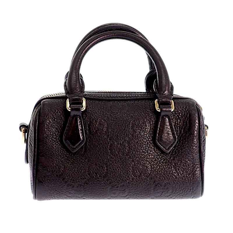 グッチ GUCCI GG エンボス ミニ ボストンバッグ 815256 AAEEM 1000 2WAYバッグ ショルダーバッグ カーフ ブラック ゴールド金具 レディース【中古】【ABランク】