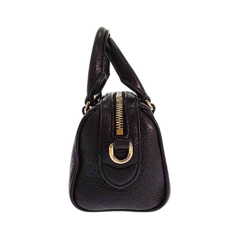 グッチ GUCCI GG エンボス ミニ ボストンバッグ 815256 AAEEM 1000 2WAYバッグ ショルダーバッグ カーフ ブラック ゴールド金具 レディース【中古】【ABランク】