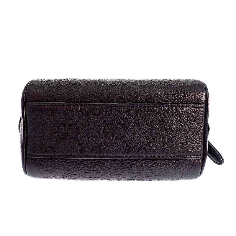 グッチ GUCCI GG エンボス ミニ ボストンバッグ 815256 AAEEM 1000 2WAYバッグ ショルダーバッグ カーフ ブラック ゴールド金具 レディース【中古】【ABランク】