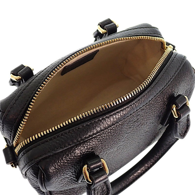 グッチ GUCCI GG エンボス ミニ ボストンバッグ 815256 AAEEM 1000 2WAYバッグ ショルダーバッグ カーフ ブラック ゴールド金具 レディース【中古】【ABランク】