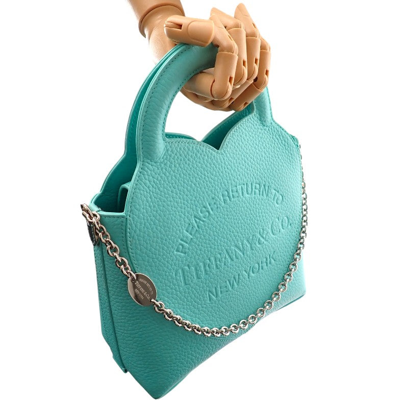 ティファニー TIFFANY&Co. リターントゥティファニートート 72017560 2WAYバッグ レザー ブルー シルバー金具 レディース【中古】【ABランク】