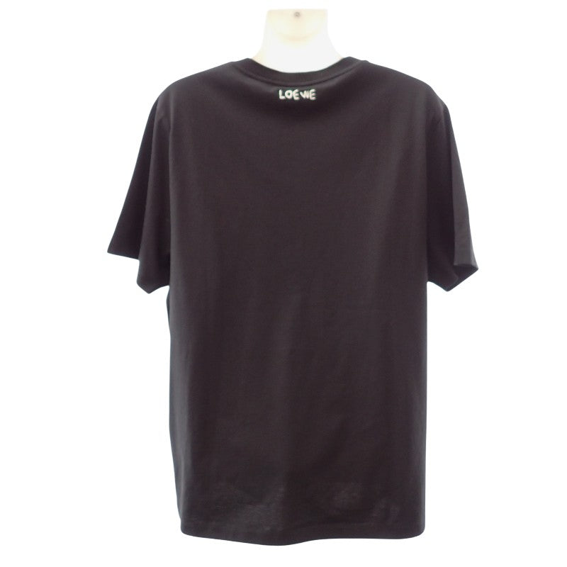 ロエベ LOEWEJoe Brainardコラボ Joe Brainard ロゴ刺繍 L S359333XCI 半袖Tシャツ コットン ブラック 黒 レディース【中古】【Aランク】