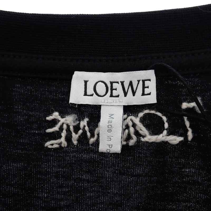 ロエベ LOEWEJoe Brainardコラボ Joe Brainard ロゴ刺繍 L S359333XCI 半袖Tシャツ コットン ブラック 黒 レディース【中古】【Aランク】