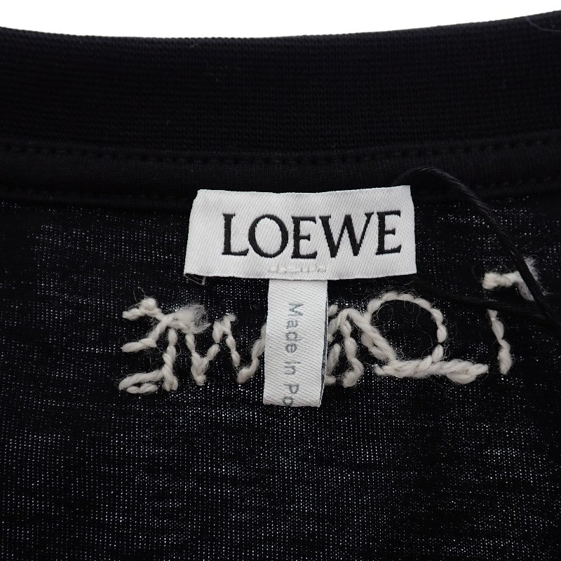 ロエベ LOEWEJoe Brainardコラボ Joe Brainard ロゴ刺繍 L S359333XCI 半袖Tシャツ コットン ブラック 黒 レディース【中古】【Aランク】
