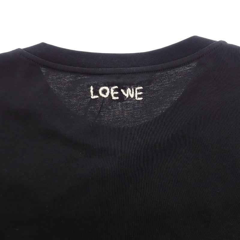 ロエベ LOEWEJoe Brainardコラボ Joe Brainard ロゴ刺繍 L S359333XCI 半袖Tシャツ コットン ブラック 黒 レディース【中古】【Aランク】