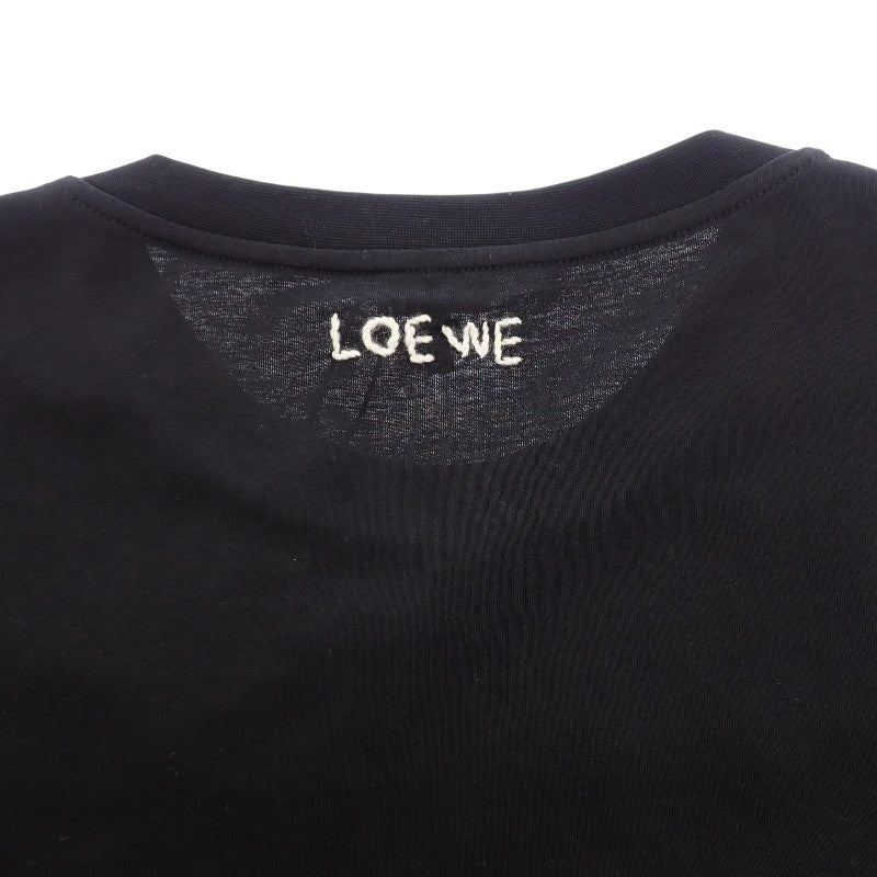 ロエベ LOEWEJoe Brainardコラボ Joe Brainard ロゴ刺繍 L S359333XCI 半袖Tシャツ コットン ブラック 黒 レディース【中古】【Aランク】