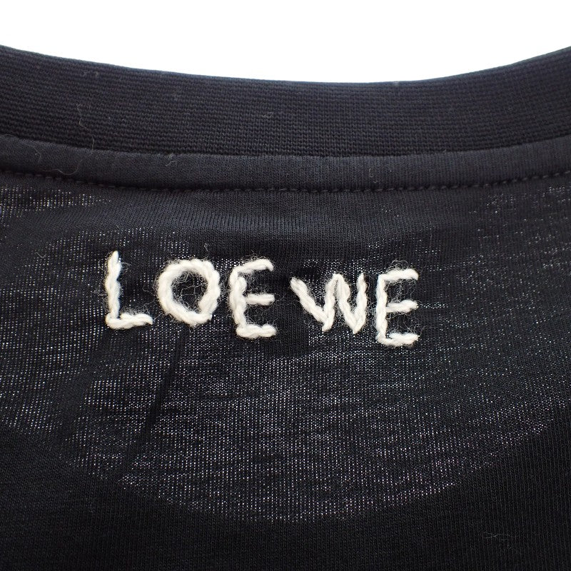 ロエベ LOEWEJoe Brainardコラボ Joe Brainard ロゴ刺繍 L S359333XCI 半袖Tシャツ コットン ブラック 黒 レディース【中古】【Aランク】