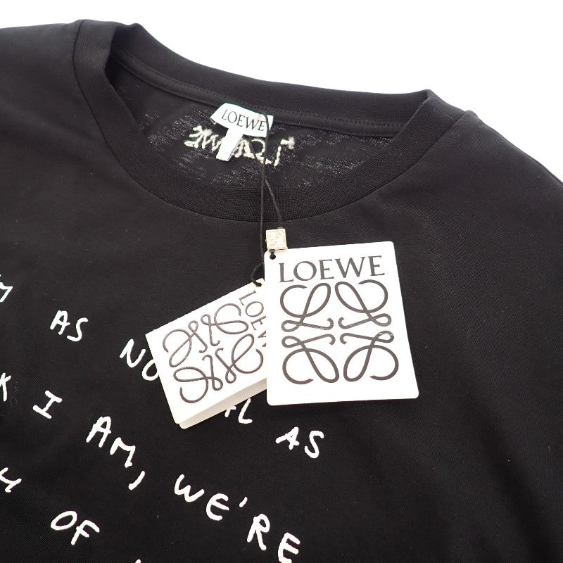 ロエベ LOEWEJoe Brainardコラボ Joe Brainard ロゴ刺繍 L S359333XCI 半袖Tシャツ コットン ブラック 黒 レディース【中古】【Aランク】