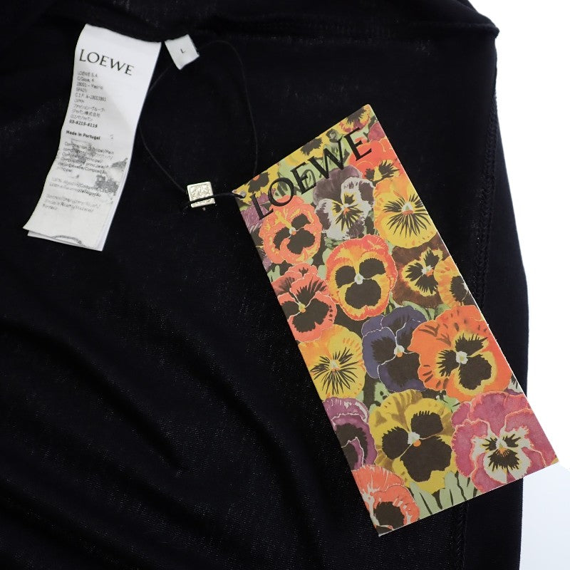 ロエベ LOEWEJoe Brainardコラボ Joe Brainard ロゴ刺繍 L S359333XCI 半袖Tシャツ コットン ブラック 黒 レディース【中古】【Aランク】