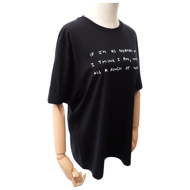 ロエベ LOEWEJoe Brainardコラボ Joe Brainard ロゴ刺繍 L S359333XCI 半袖Tシャツ コットン ブラック 黒 レディース【中古】【Aランク】