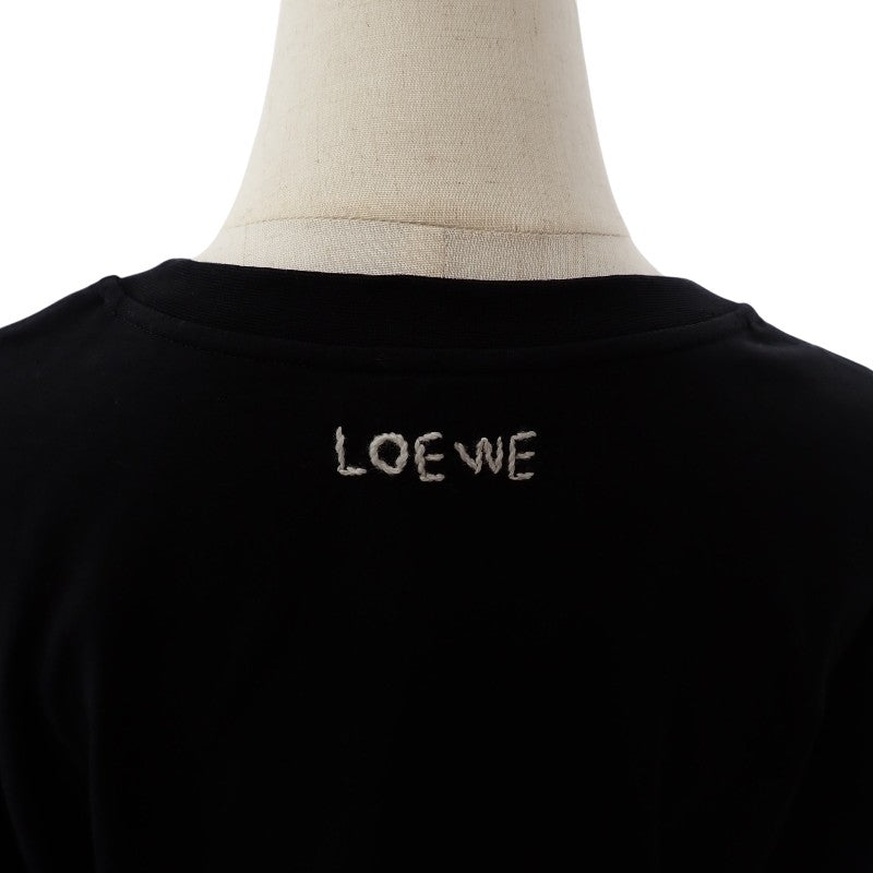 ロエベ LOEWEJoe Brainardコラボ Joe Brainard ロゴ刺繍 L S359333XCI 半袖Tシャツ コットン ブラック 黒 レディース【中古】【Aランク】