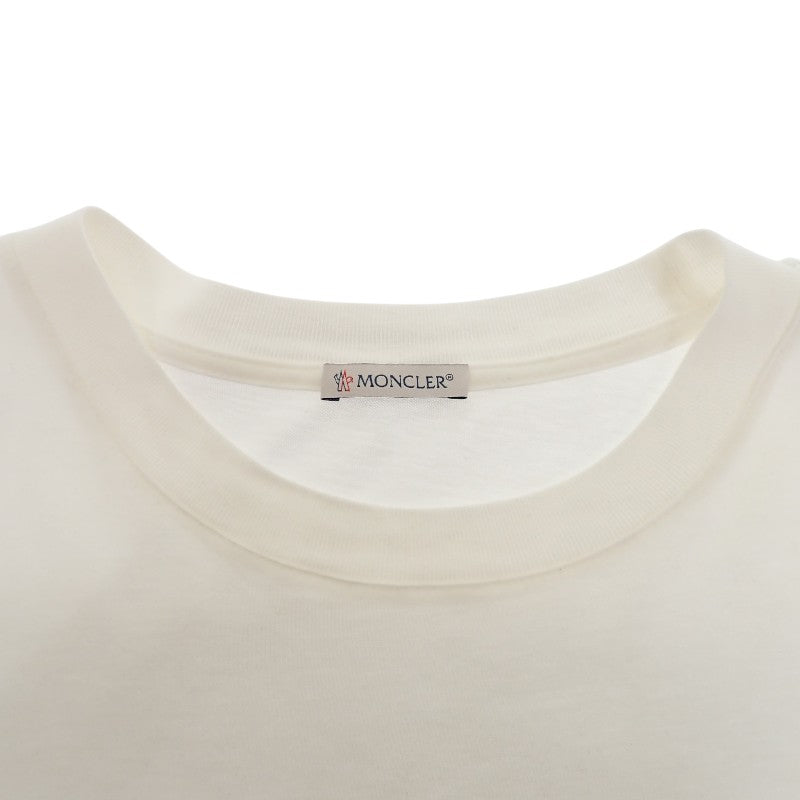 モンクレール MONCLER フロッキー ロゴ L J20918C00018_89ANL 半袖Tシャツ コットン レザー 綿 ホワイト 白 メンズ【中古】【Aランク】