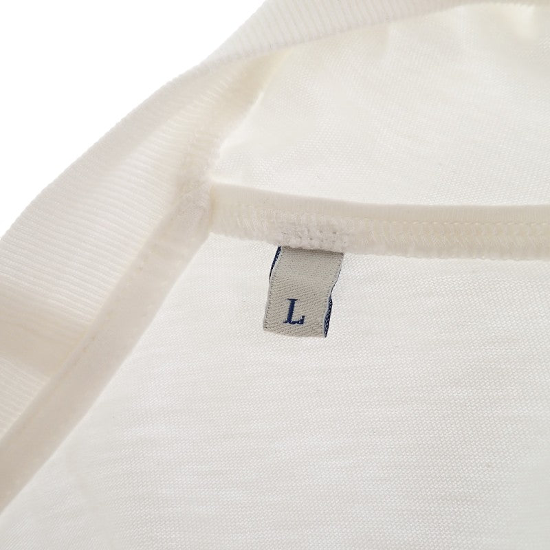 モンクレール MONCLER フロッキー ロゴ L J20918C00018_89ANL 半袖Tシャツ コットン レザー 綿 ホワイト 白 メンズ【中古】【Aランク】