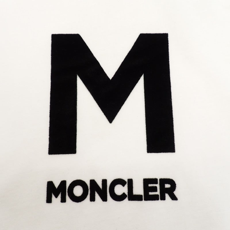 モンクレール MONCLER フロッキー ロゴ L J20918C00018_89ANL 半袖Tシャツ コットン レザー 綿 ホワイト 白 メンズ【中古】【Aランク】