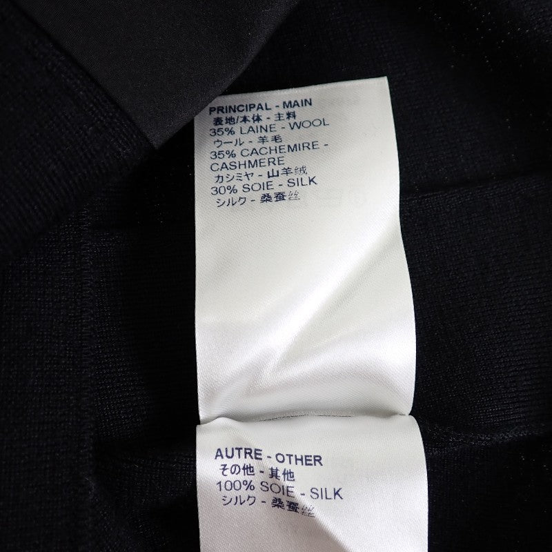ルイヴィトン LOUIS VUITTON ラッフルフリル オープンショルダー トップス S ニット ウール カシミヤ シルク ブラック レディース【中古】【Aランク】