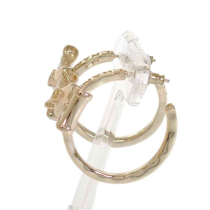 シャネル CHANEL リボン フープ ココマーク ピアス メタル レディース【中古】【ABランク】