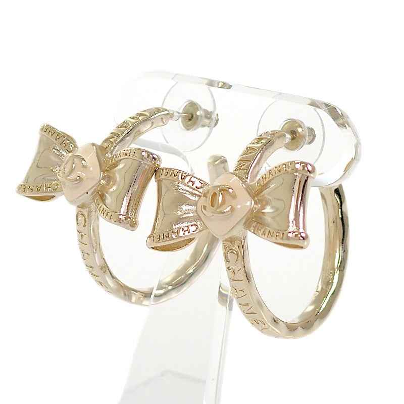 シャネル CHANEL リボン フープ ココマーク ピアス メタル レディース【中古】【ABランク】