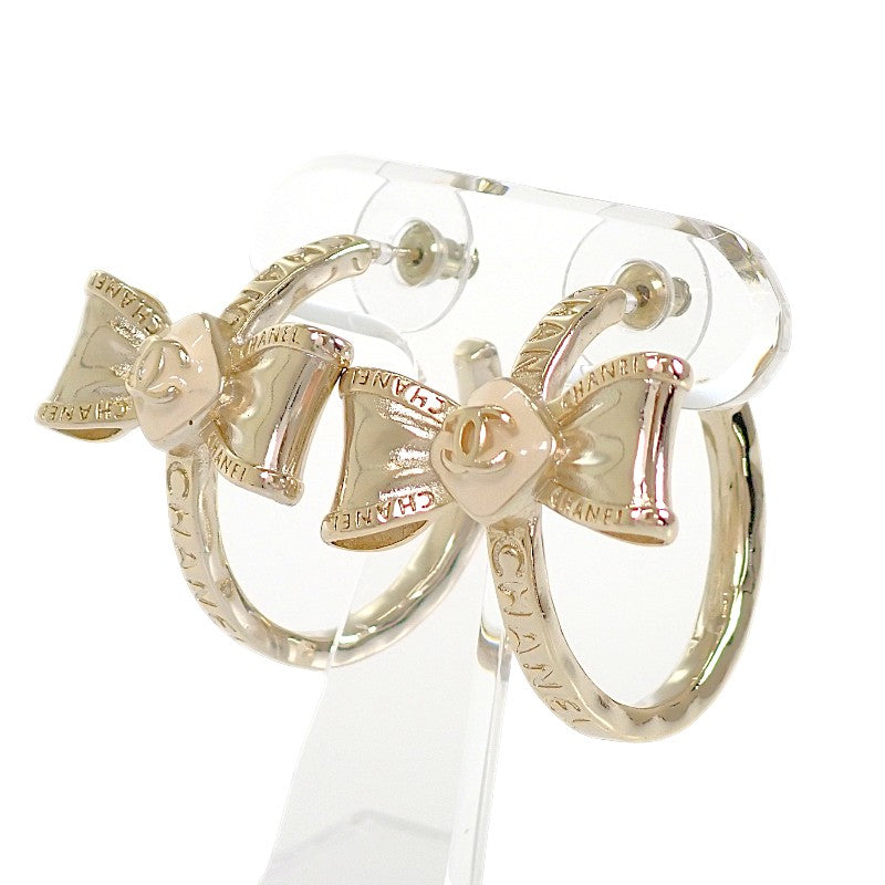 シャネル CHANEL リボン フープ ココマーク ピアス メタル レディース【中古】【ABランク】