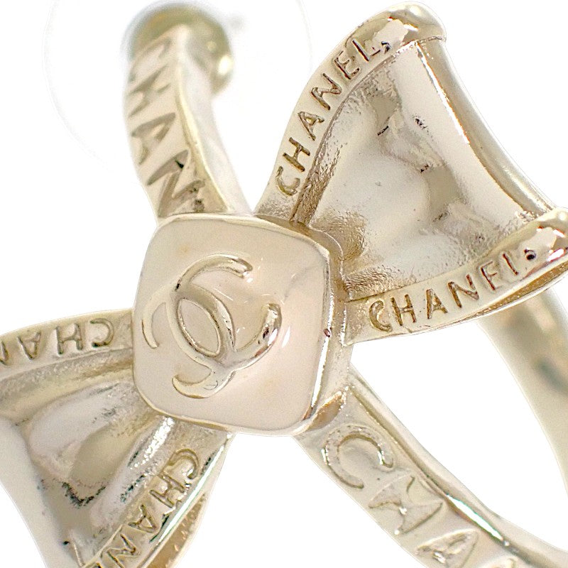 シャネル CHANEL リボン フープ ココマーク ピアス メタル レディース【中古】【ABランク】