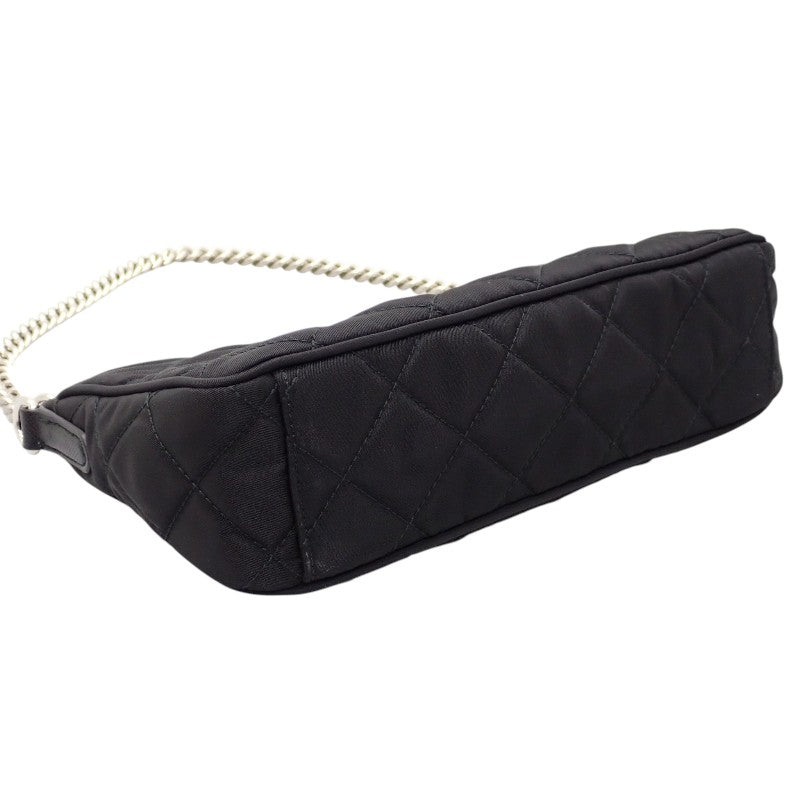 プラダ PRADA キルティングナイロンミニ 1BH026 2WAYバッグ Re-Nylon ブラック シルバー金具【中古】【Aランク】