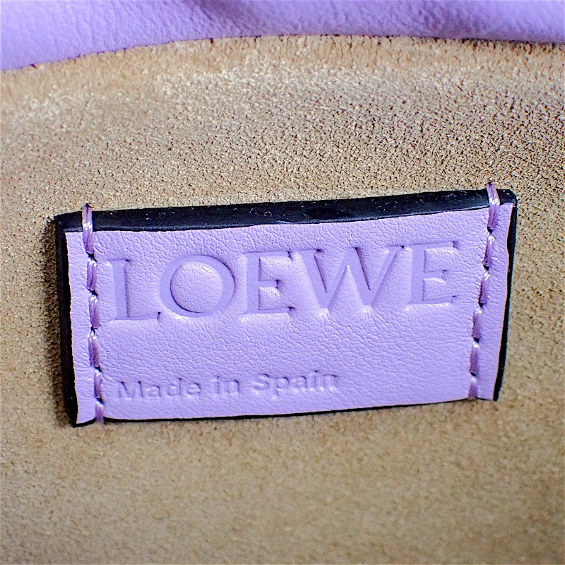 ロエベ LOEWE フラメンコクラッチ ミニ A411FC2X73 2WAYバッグ ショルダーバッグ ナッパカーフスキン パープル シルバー金具 レディース【中古】【Aランク】
