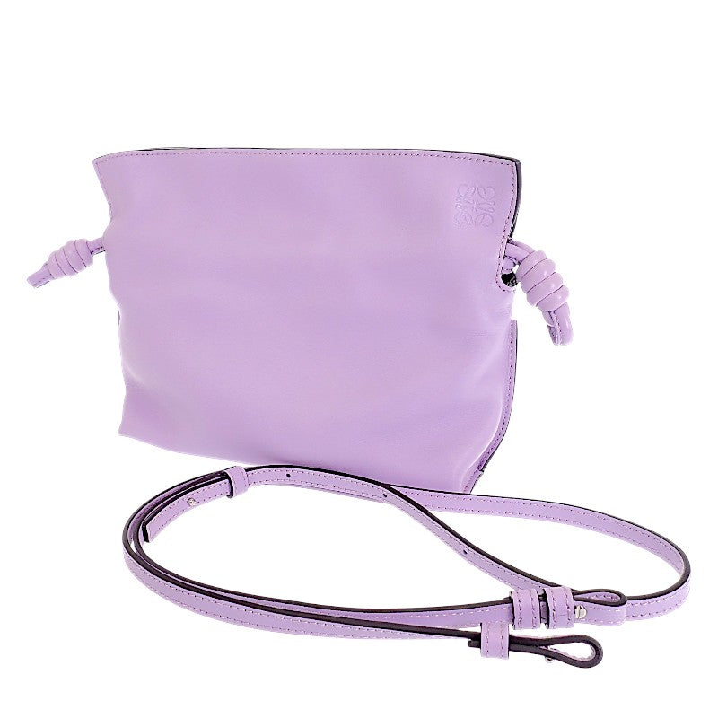 ロエベ LOEWE フラメンコクラッチ ミニ A411FC2X73 2WAYバッグ ショルダーバッグ ナッパカーフスキン パープル シルバー金具 レディース【中古】【Aランク】