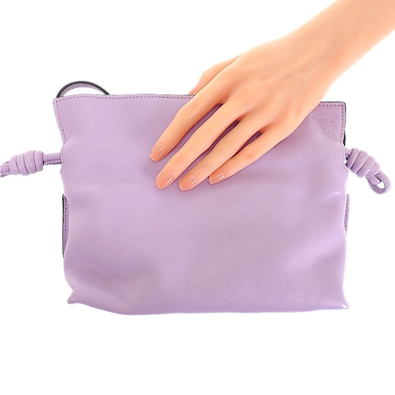 ロエベ LOEWE フラメンコクラッチ ミニ A411FC2X73 2WAYバッグ ショルダーバッグ ナッパカーフスキン パープル シルバー金具 レディース【中古】【Aランク】