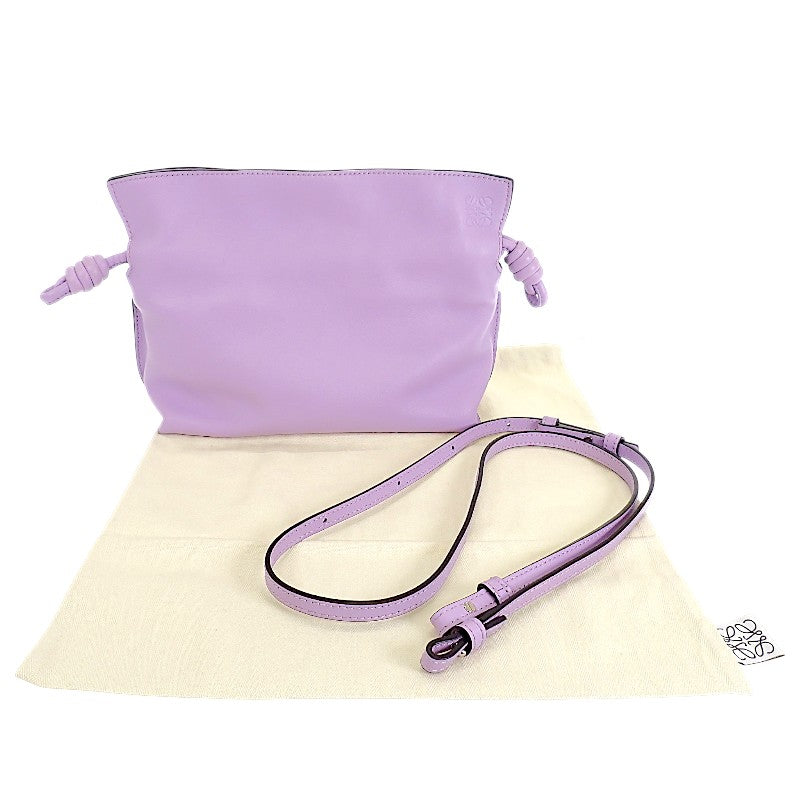 ロエベ LOEWE フラメンコクラッチ ミニ A411FC2X73 2WAYバッグ ショルダーバッグ ナッパカーフスキン パープル シルバー金具 レディース【中古】【Aランク】