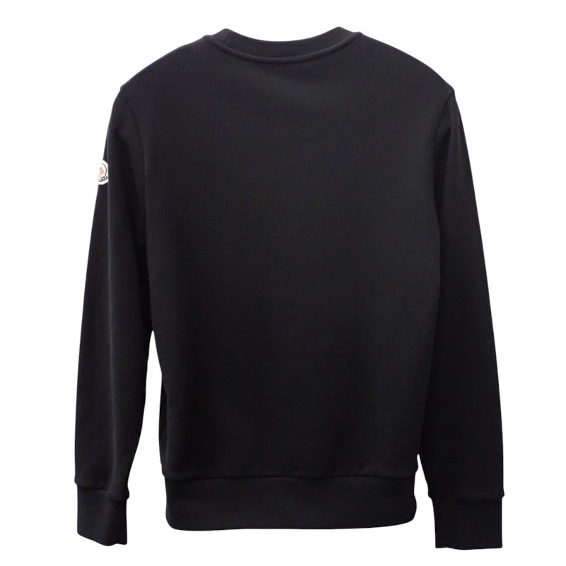 モンクレール MONCLER クルーネック M K10918G00033_89AUJ スウェット コットン ブラック メンズ レディース【中古】【ABランク】