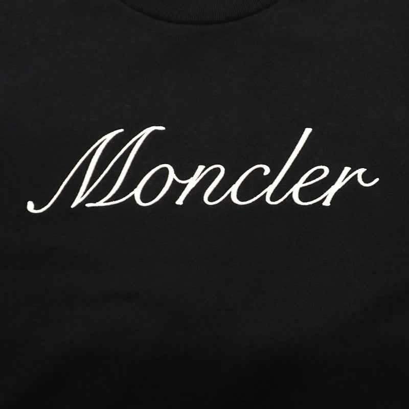 モンクレール MONCLER クルーネック M K10918G00033_89AUJ スウェット コットン ブラック メンズ レディース【中古】【ABランク】