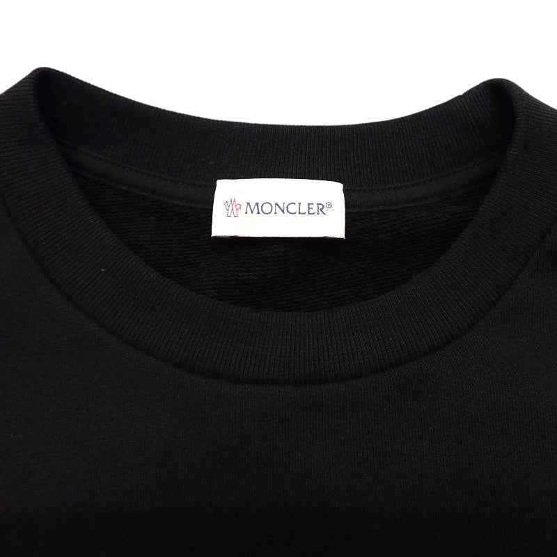 モンクレール MONCLER クルーネック M K10918G00033_89AUJ スウェット コットン ブラック メンズ レディース【中古】【ABランク】