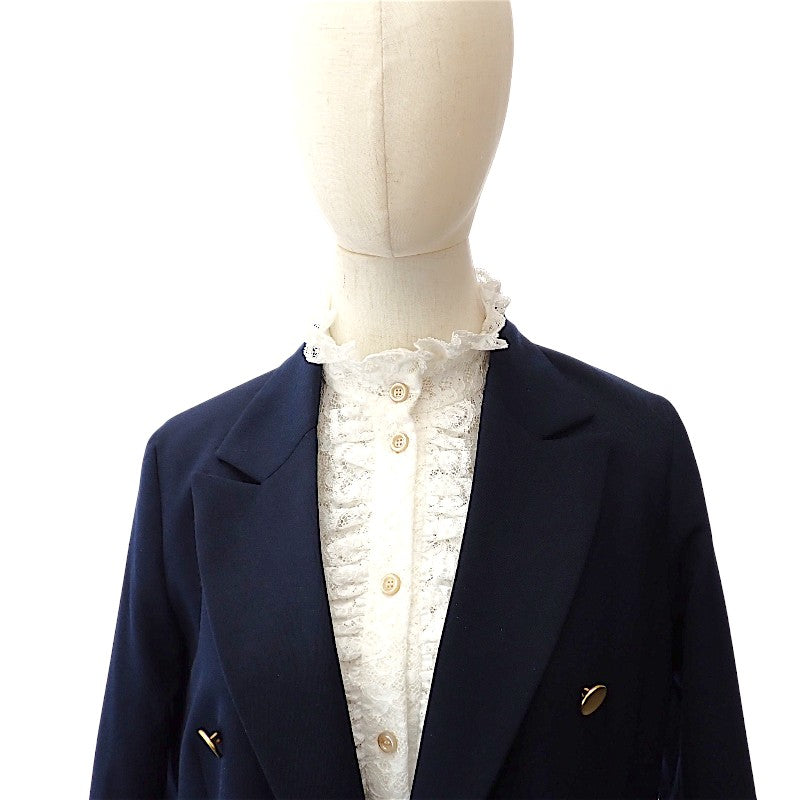 グッチ GUCCI レース フリルシャツ 42 長袖シャツ コットン ナイロン ホワイト 白 レディース【中古】【ABランク】