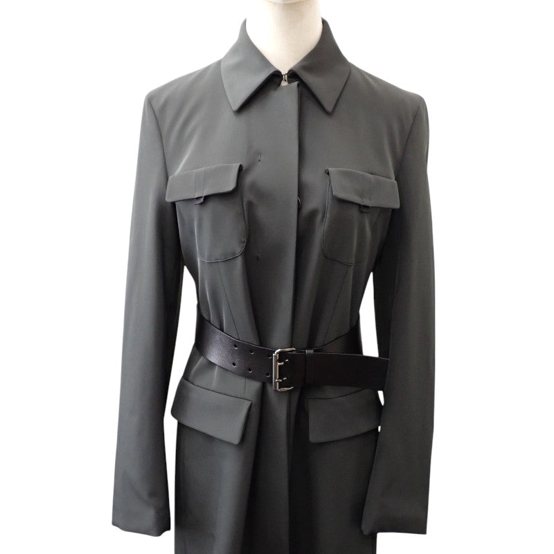 プラダ PRADA ヴィンテージ 42 ステンカラーコート ポリエステル グレー レディース【中古】【ABランク】