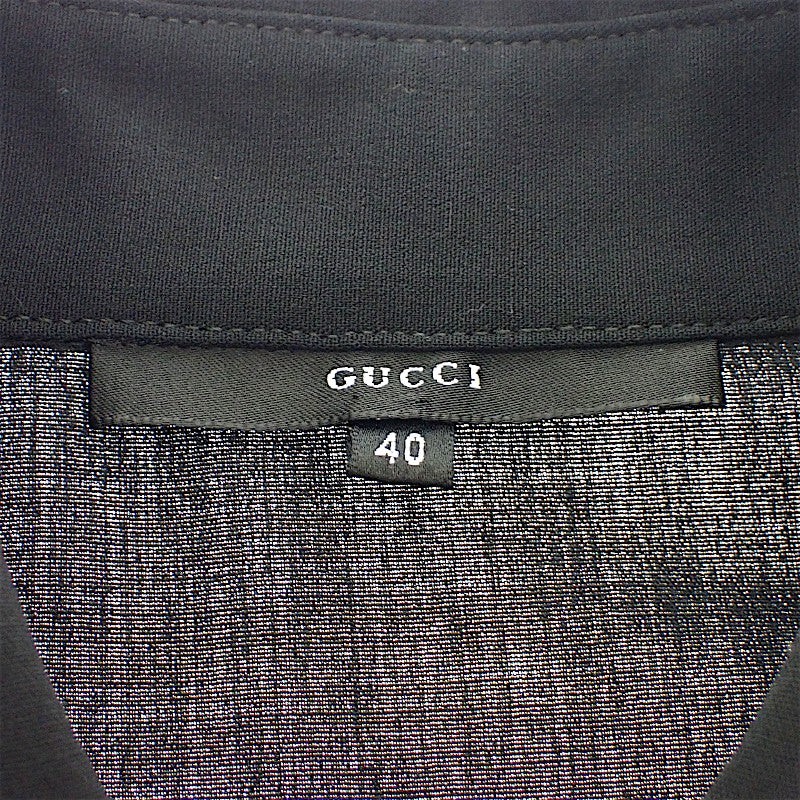 グッチ GUCCI シャツブラウス 40 長袖シャツ ウール ナイロン ブラック 黒 シルバー金具 レディース【中古】【ABランク】