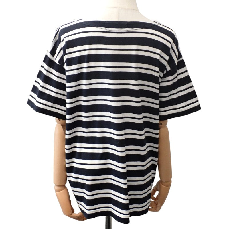 ディオール Dior MONSIEUR ボーダー M MS8099 半袖Tシャツ コットン ブラック ホワイト メンズ レディース【中古】【ABランク】