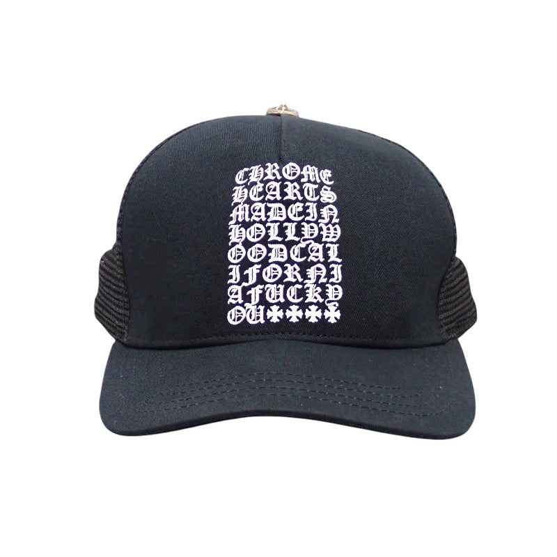 クロムハーツ CHROME HEARTS トラッカーキャップ 2238-304-3401 キャップ コットン ポリエステル ブラック シルバー金具 メンズ【中古】【ABランク】