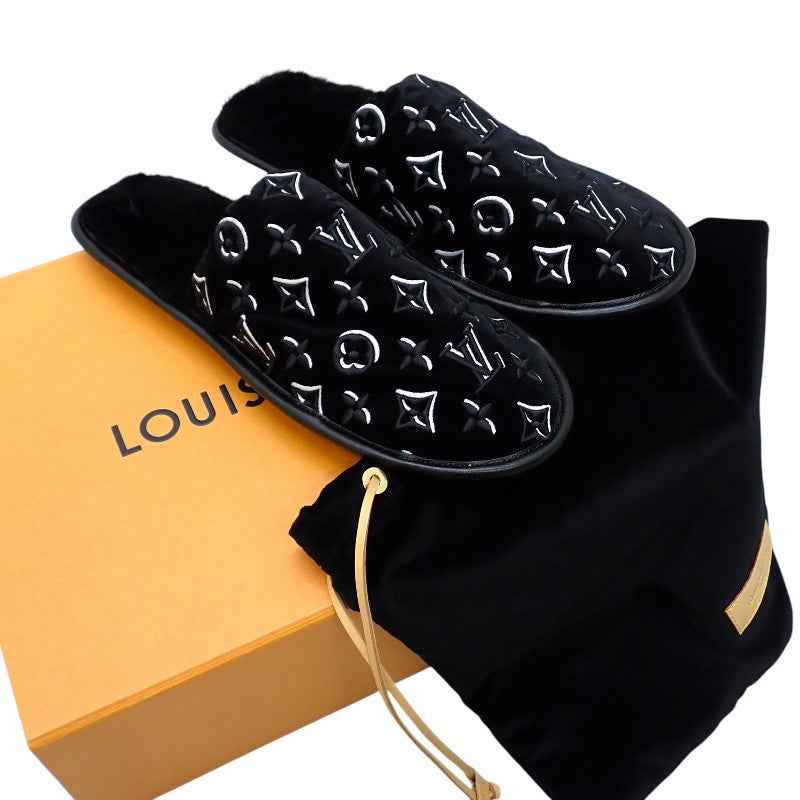 ルイヴィトン LOUIS VUITTON LVスイート・ラインミュール その他靴 ベルベット ミンクファー ブラック メンズ【中古】【Aランク】