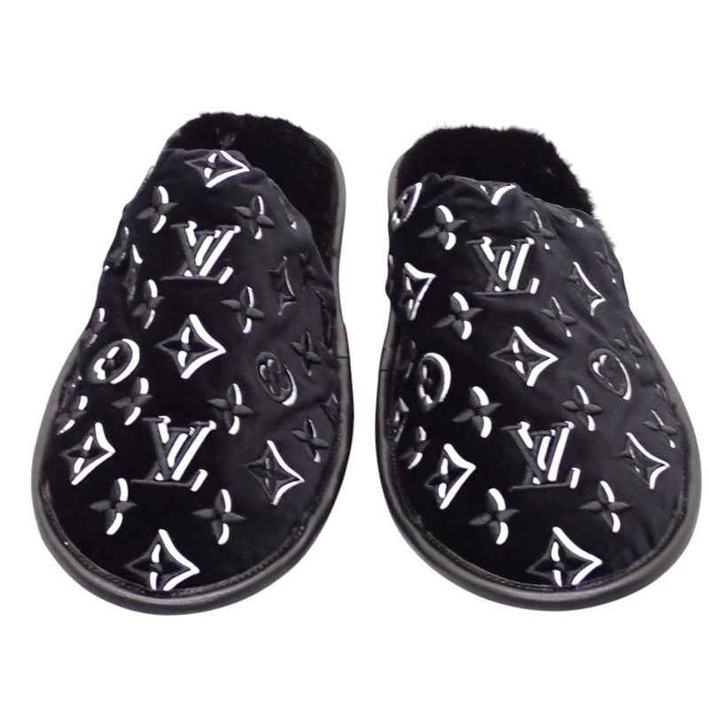 ルイヴィトン LOUIS VUITTON LVスイート・ラインミュール その他靴 ベルベット ミンクファー ブラック メンズ【中古】【Aランク】