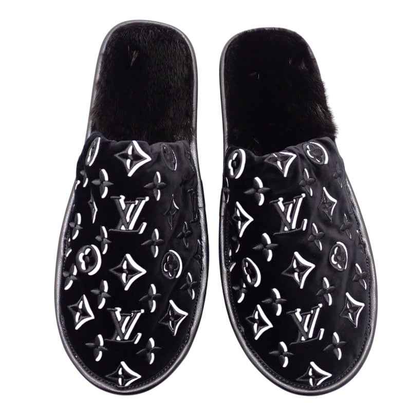 ルイヴィトン LOUIS VUITTON LVスイート・ラインミュール その他靴 ベルベット ミンクファー ブラック メンズ【中古】【Aランク】